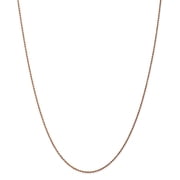 Real 14kt Rose Gold 1mm Diamond Cut Machine-made Rope Chain; 16 inch; Lobster Clasp; for Adults and Teens; for Women and Men