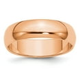 thumbnail image 1 of Real 14kt Rose Gold 6mm Half Round Band Size 13; for Adults and Teens; for Women and Men, 1 of 1