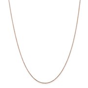 Real 14kt Rose Gold .8mm Diamond Cut Cable Chain; 16 inch; Lobster Clasp; for Adults and Teens; for Women and Men