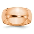 thumbnail image 1 of Real 14kt Rose Gold 8mm LTW Half Round Band Size 4; for Adults and Teens; for Women and Men, 1 of 1