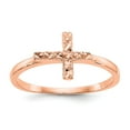 thumbnail image 1 of Real 14kt Rose Gold Polished & Diamond Cut Cross Ring Size: 7; for Adults and Teens; for Women and Men, 1 of 5