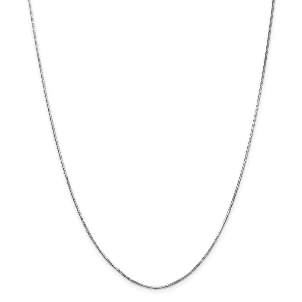 Real 14kt White Gold 1.0mm Octagonal Snake Chain; 18 inch; Lobster Clasp; for Adults and Teens; for Women and Men