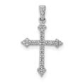 thumbnail image 1 of Real 14kt White Gold 1/10ct. Diamond Cross Pendant; for Adults and Teens; for Women and Men, 1 of 1