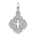 thumbnail image 1 of Real 14kt White Gold 1/10ct. Diamond Fancy Cross Pendant; for Adults and Teens; for Women and Men, 1 of 4