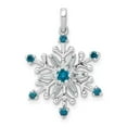 thumbnail image 1 of Real 14kt White Gold 1/4ct. Blue and White Diamond Snowflake Pendant; for Adults and Teens; for Women and Men, 1 of 4