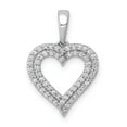 thumbnail image 1 of Real 14kt White Gold 1/4ct. Diamond 2-row Heart Pendant; for Adults and Teens; for Women and Men, 1 of 4
