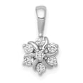 thumbnail image 1 of Real 14kt White Gold 1/4ct. Diamond Flower Pendant; for Adults and Teens; for Women and Men, 1 of 1