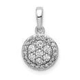 thumbnail image 1 of Real 14kt White Gold 1/4ct. Diamond Round Halo Cluster Pendant; for Adults and Teens; for Women and Men, 1 of 4