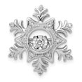 thumbnail image 1 of Real 14kt White Gold 1/6ct. Vibrant Moving Diamond Snowflake Pendant; for Adults and Teens; for Women and Men, 1 of 4