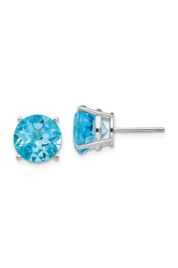 Real 14kt White Gold 10mm Round Earring Mountings; for Adults and Teens; for Women and Men
