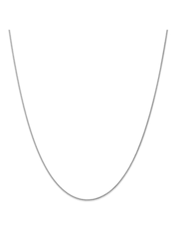 Real 14kt White Gold 1mm Spiga with Lobster Clasp Chain; 16 inch; Lobster Clasp; for Adults and Teens; for Women and Men