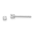 thumbnail image 1 of Real 14kt White Gold 2.25mm Round Stud Earring Mounting With backs; for Adults and Teens; for Women and Men, 1 of 3