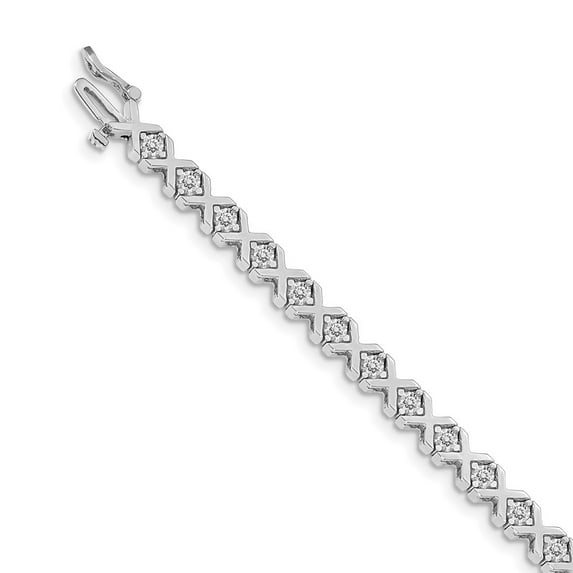 Real 14kt White Gold 2.9mm Stones Tennis Bracelet Mounting; 7 inch