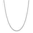 thumbnail image 1 of Real 14kt White Gold 3mm Diamond Cut Round Open Link Cable Chain; 16 inch; Lobster Clasp; for Adults and Teens; for Women and Men, 1 of 5