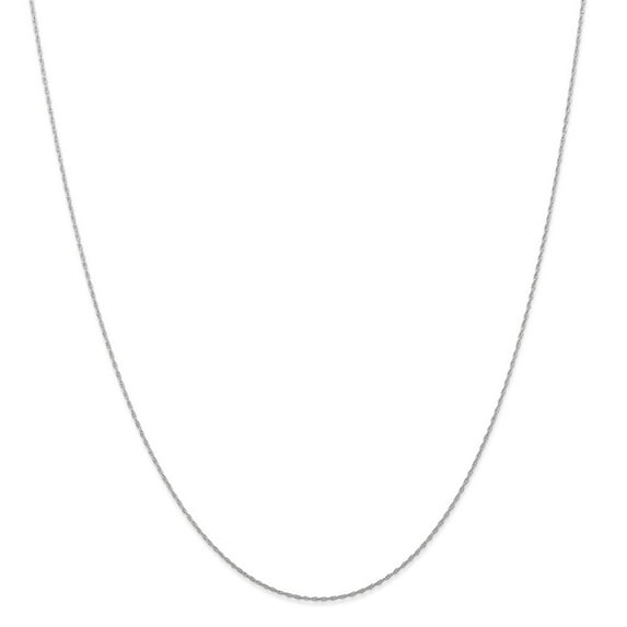 Real 14kt White Gold .5 mm Carded Cable Rope Chain; 20 inch; for Adults and Teens; for Women and Men