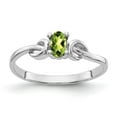 thumbnail image 1 of Real 14kt White Gold 5x3mm Oval Peridot Ring Size: 6; for Adults and Teens; for Women and Men, 1 of 2