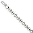 thumbnail image 1 of Real 14kt White Gold 7.5in 6.25mm Polished Fancy Rolo Link Bracelet; 7.5 inch; for Adults and Teens; for Women and Men, 1 of 2
