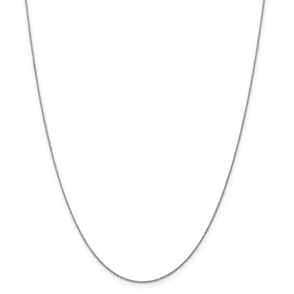 Real 14kt White Gold .75mm Cable Pendant Chain; 18 inch; for Adults and Teens; for Women and Men