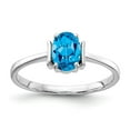 thumbnail image 1 of Real 14kt White Gold 7x5mm Oval Blue Topaz Ring Size: 6; for Adults and Teens, 1 of 1