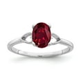 thumbnail image 1 of Real 14kt White Gold 7x5mm Oval Created Ruby Ring Size: 6; for Adults and Teens; for Women and Men, 1 of 1