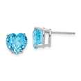 thumbnail image 1 of Real 14kt White Gold 8mm Heart Earring Mounting; for Adults and Teens; for Women and Men, 1 of 1