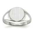 thumbnail image 1 of Real 14kt White Gold 9.0x9.0mm Closed Back Signet Ring Size: 6; for Adults and Teens; for Women and Men, 1 of 5