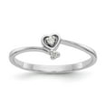 thumbnail image 1 of Real 14kt White Gold AAA Diamond heart Ring Size: 6; for Adults and Teens; for Women and Men, 1 of 5