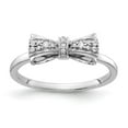 thumbnail image 1 of Real 14kt White Gold Diamond Bow Ring Size: 7; for Adults and Teens; for Women and Men, 1 of 5