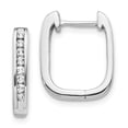 thumbnail image 1 of Real 14kt White Gold Diamond Complete Hinged Hoop Earrings; for Adults and Teens; for Women and Men, 1 of 2