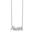 thumbnail image 1 of Real 14kt White Gold Diamond Faith 18 inch Necklace; 18 inch; Lobster Clasp; for Adults and Teens; for Women and Men, 1 of 2