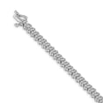thumbnail image 1 of Real 14kt White Gold Diamond Fancy Chain Bracelet; 7 inch; for Adults and Teens; for Women and Men, 1 of 2