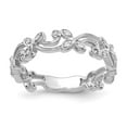 thumbnail image 1 of Real 14kt White Gold Diamond Floral Band Size: 7; for Adults and Teens; for Women and Men, 1 of 2