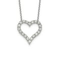 thumbnail image 1 of Real 14kt White Gold Diamond Heart 18 inch Necklace; 18 inch; Lobster Clasp; for Adults and Teens; for Women and Men, 1 of 2