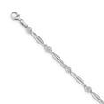 thumbnail image 1 of Real 14kt White Gold Diamond Heart Chain Bracelet; 7 inch; Lobster (Fancy) Clasp; for Adults and Teens; for Women and Men, 1 of 2