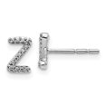 thumbnail image 1 of Real 14kt White Gold Diamond Initial Z Earrings; for Adults and Teens; for Women and Men, 1 of 1