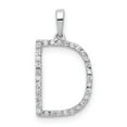 thumbnail image 1 of Real 14kt White Gold Diamond Letter D Initial Pendant; for Adults and Teens; for Women and Men, 1 of 4
