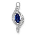 thumbnail image 1 of Real 14kt White Gold Diamond and Marquise .29 Sapphire Pendant; for Adults and Teens; for Women and Men, 1 of 4