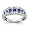 thumbnail image 1 of Real 14kt White Gold Diamond and Sapphire Fancy Ring Size: 7; for Adults and Teens; for Women and Men, 1 of 2