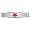 thumbnail image 1 of Real 14kt White Gold Epoxy Enameled Medical ID Ctr Soft Diamond Shape Plate # 818; for Adults and Teens; for Women and Men, 1 of 2