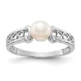 thumbnail image 1 of Real 14kt White Gold FW Cultured Pearl Ring Size: 6; for Adults and Teens; for Women and Men, 1 of 2