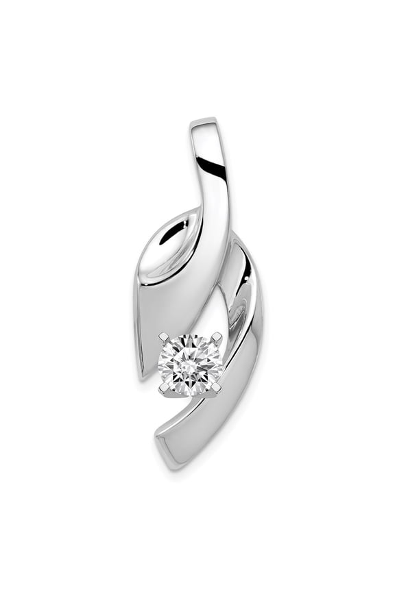 Real 14kt White Gold Fancy Peg Set Slide Mounting; for Adults and Teens; for Women and Men