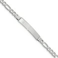 thumbnail image 1 of Real 14kt White Gold Figaro Link ID Chain Bracelet; 7 inch; Lobster Clasp; for Adults and Teens; for Women and Men, 1 of 3