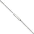 thumbnail image 1 of Real 14kt White Gold Flat Curb Link ID Chain Bracelet; 7 inch; Lobster Clasp; for Adults and Teens; for Women and Men, 1 of 3