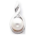 thumbnail image 1 of Real 14kt White Gold Holds 7mm Pearl & 2mm Diamond Pendant Mounting; for Adults and Teens; for Women and Men, 1 of 1