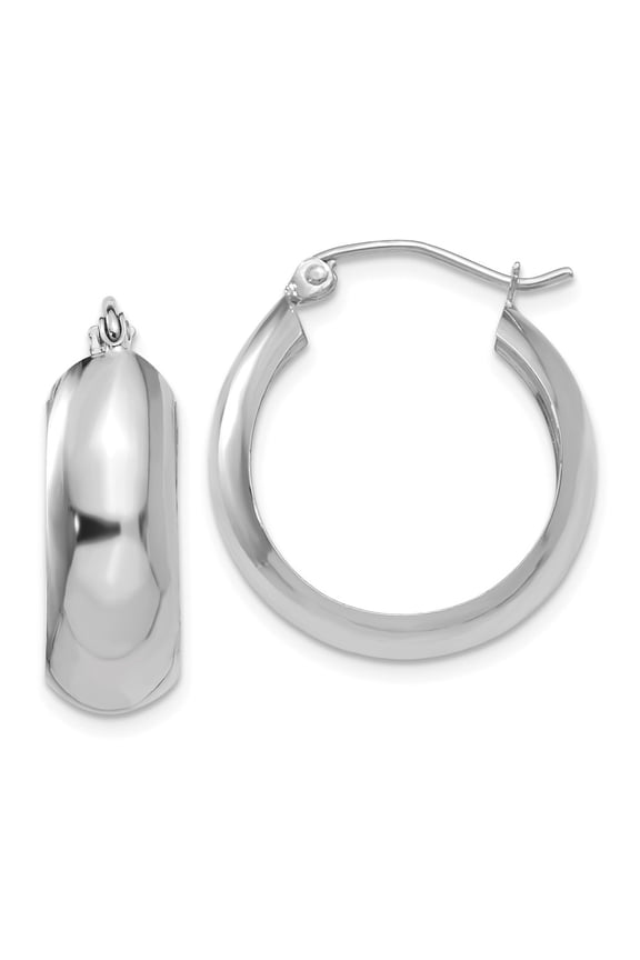 Real 14kt White Gold Hoop Earrings; for Adults and Teens; for Women and Men