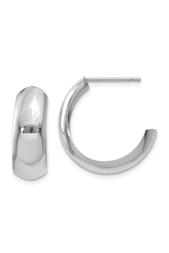 Real 14kt White Gold Hoop Earrings; for Adults and Teens; for Women and Men