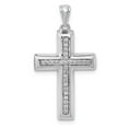 thumbnail image 1 of Real 14kt White Gold Large 1/10ct. Diamond Cross Pendant; for Adults and Teens; for Women and Men, 1 of 4