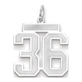 thumbnail image 1 of Real 14kt White Gold Medium Satin Number 36 Charm Pendant; for Adults and Teens; for Women and Men, 1 of 1