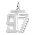 thumbnail image 1 of Real 14kt White Gold Medium Satin Number 97 Charm Pendant; for Adults and Teens; for Women and Men, 1 of 1
