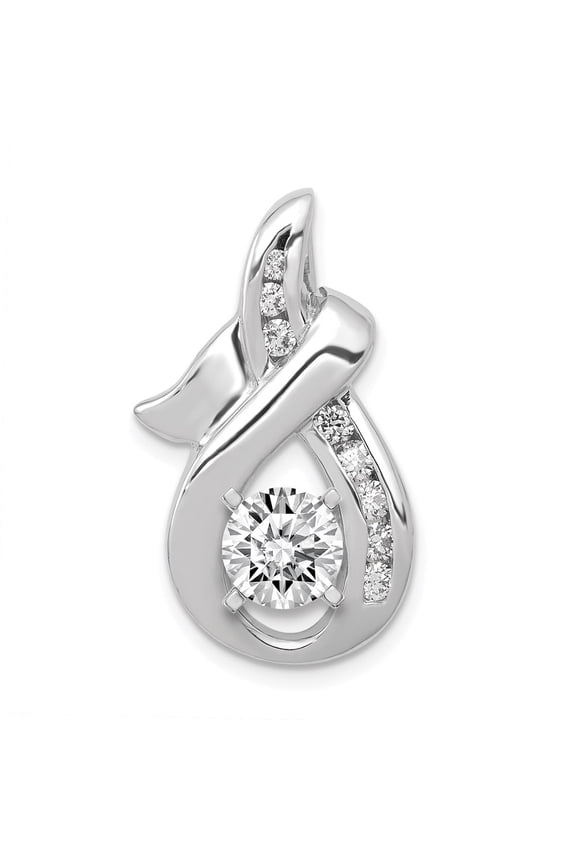 Real 14kt White Gold Peg Set Slide Mounting; for Adults and Teens; for Women and Men